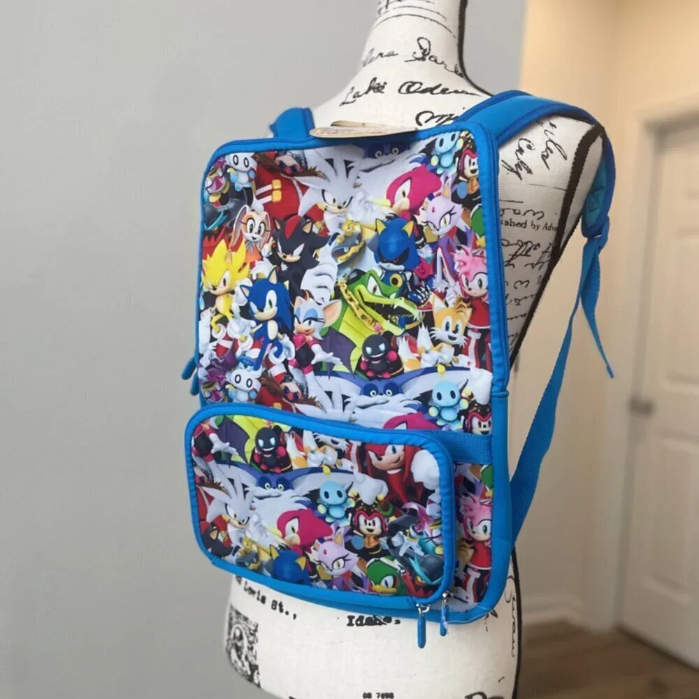 SONIC THE‎ HEDGEHOG LAPTOP BACKPACK AND GAME CASE GAMER GAMING VERSATILE ICONIC